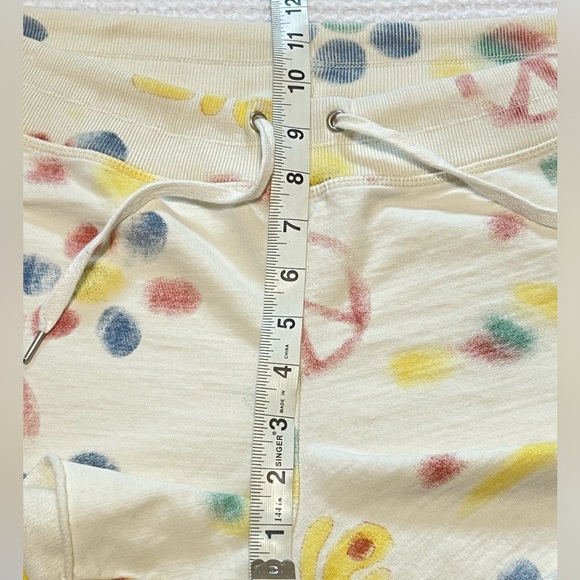 RARE Lucky Brand ☮︎︎ Watercolor Peace Love Sweat Shorts ☮︎︎ size Large - Picture 7 of 8